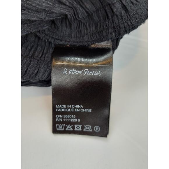 Stockholm Atelier & Other Stories Black Flounce Scrunch Lace Up Cropped Top 6 - Picture 4 of 10